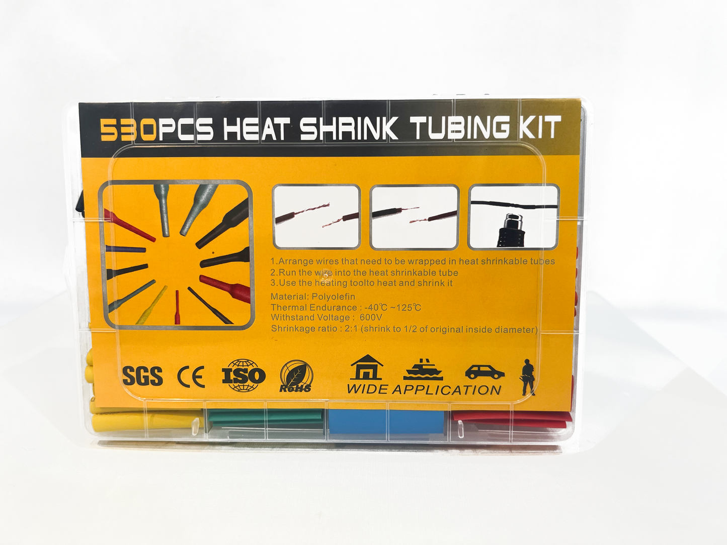 530 Piece  Heat Shrink Tubing Kit