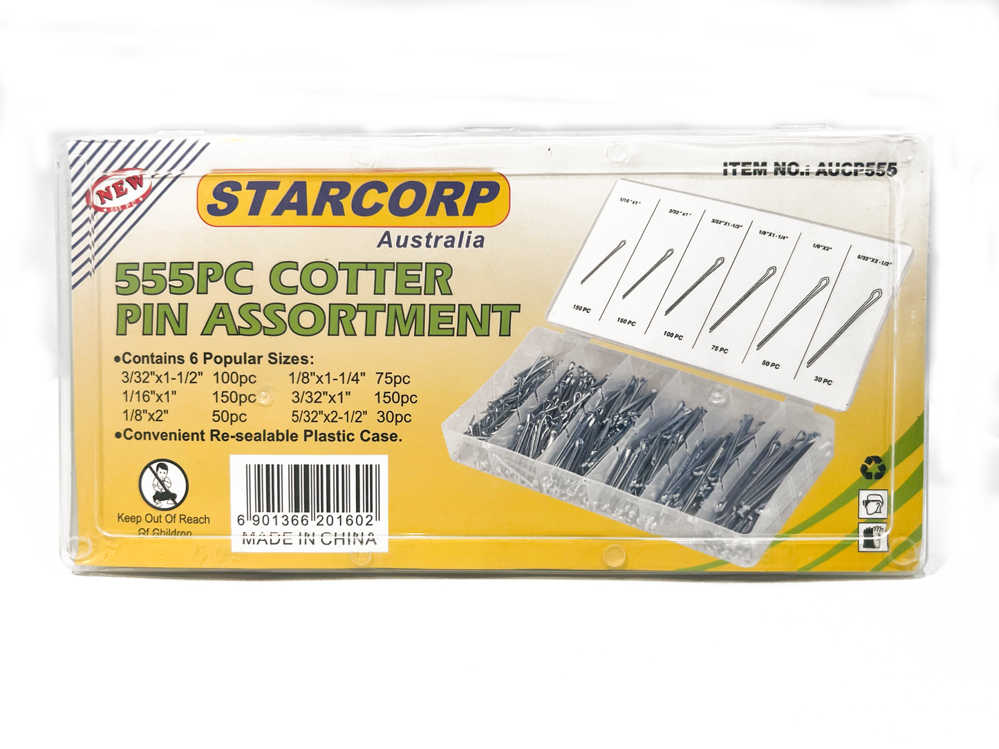 555 Piece Cotter Pin Assortment